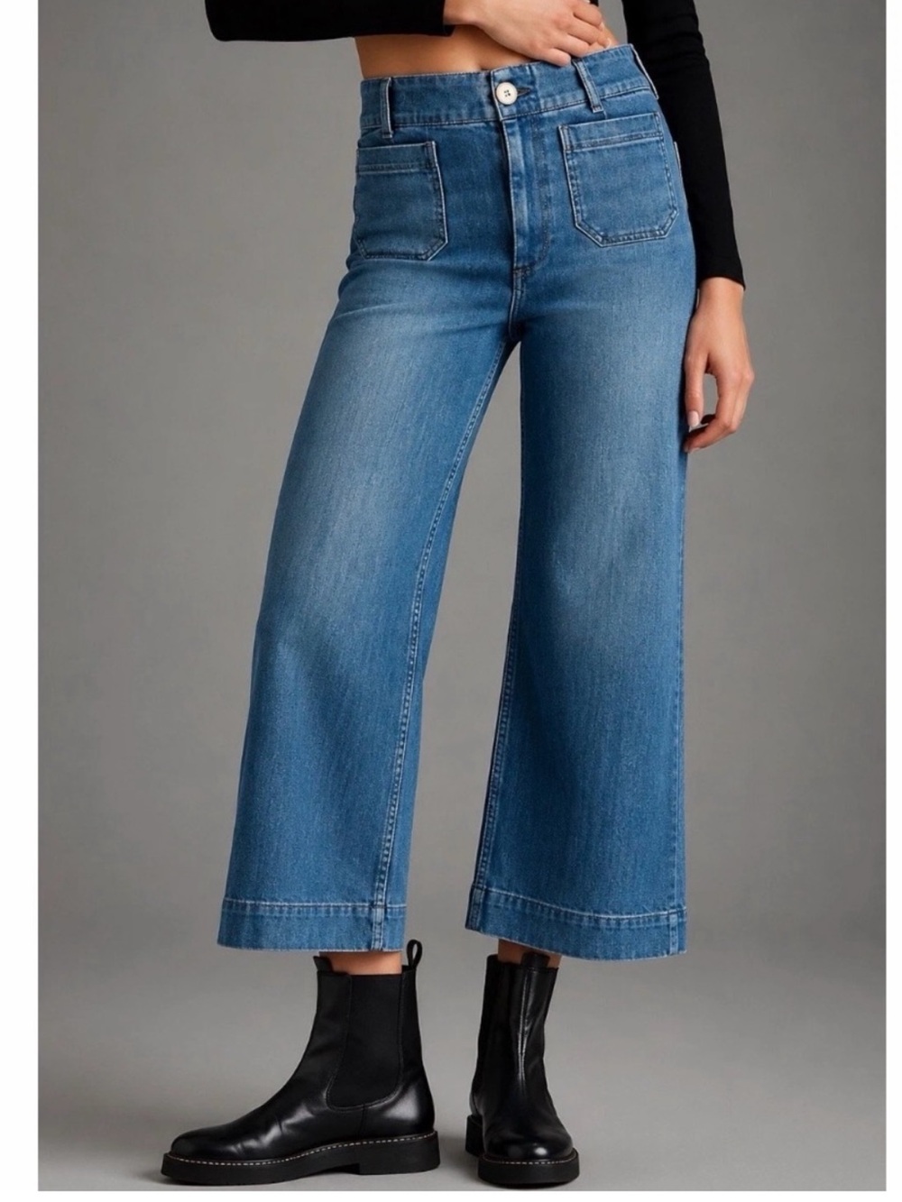 Anthropologie Maeve Colette High-Rise Wide-Leg Full-Length Jeans Size 32